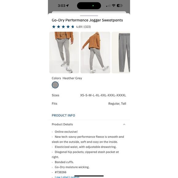 Brand New Mens Old Navy Jogger Sweat Pants 4X - Picture 5 of 5